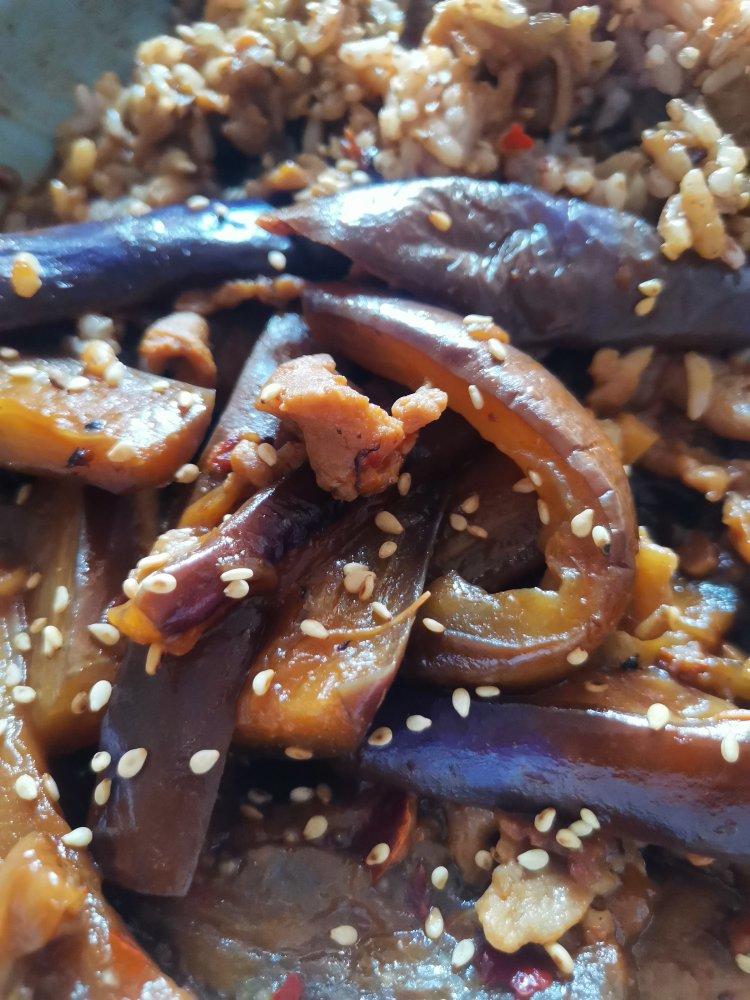 超级下饭的茄子炒肉片
