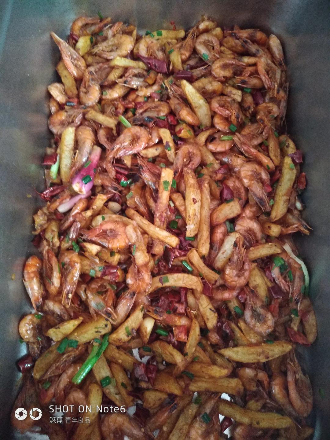 干锅土豆虾