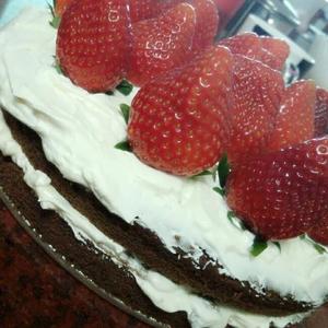 8寸巧克力草莓夹心裸蛋糕的做法 步骤9