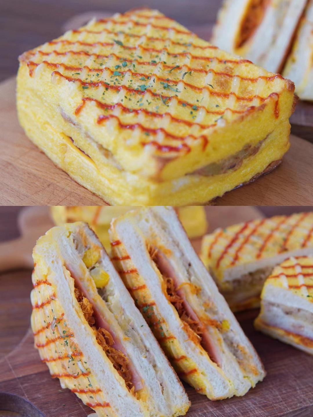 冬天三明治要吃热的，烤金枪鱼三明治～的做法