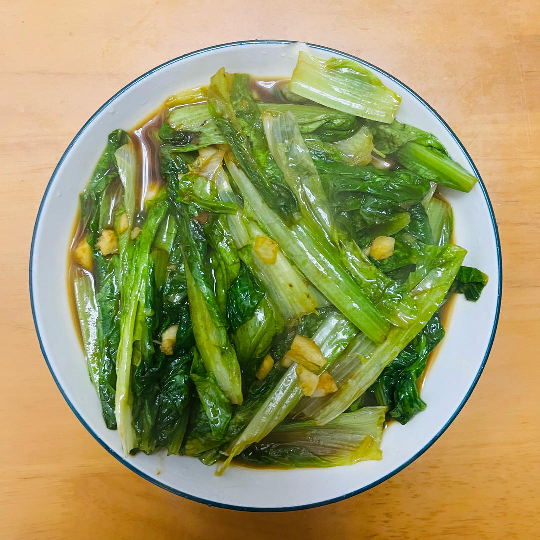 蒜蓉耗油清炒油麦菜，减脂快手菜，宝宝超爱，傻瓜步骤，屡试不爽，好吃且下饭，鲜香爽口！！