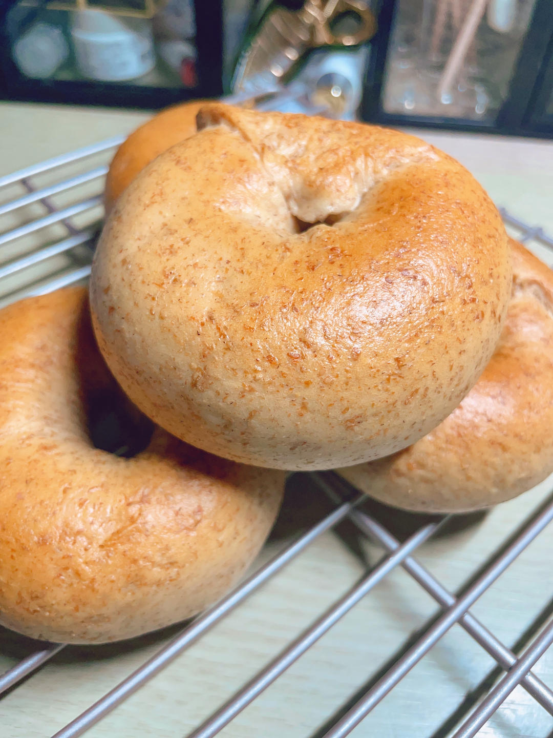 软软的全麦贝果🥯🥯🥯