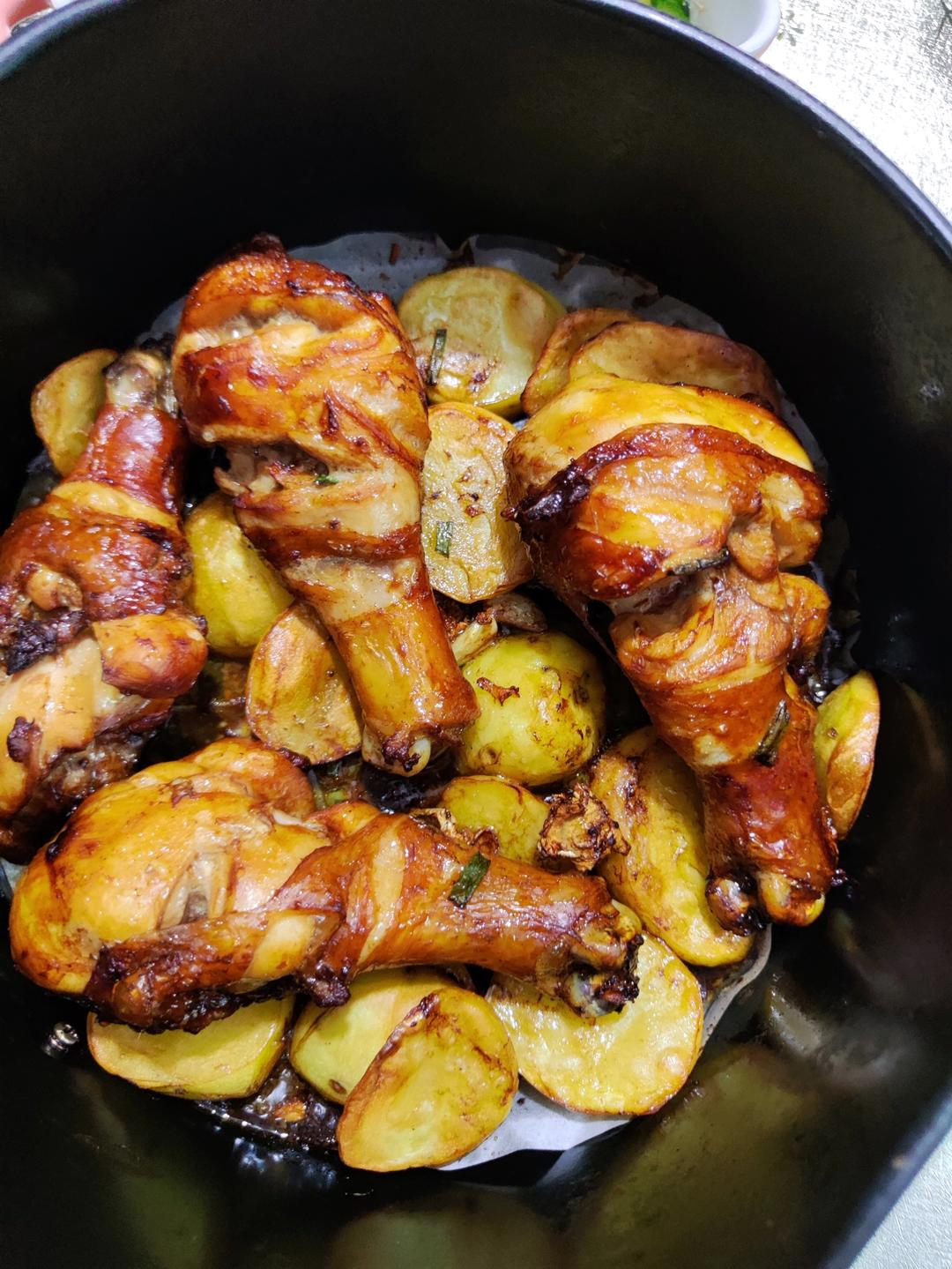 空气炸锅烤鸡腿，鲜嫩多汁