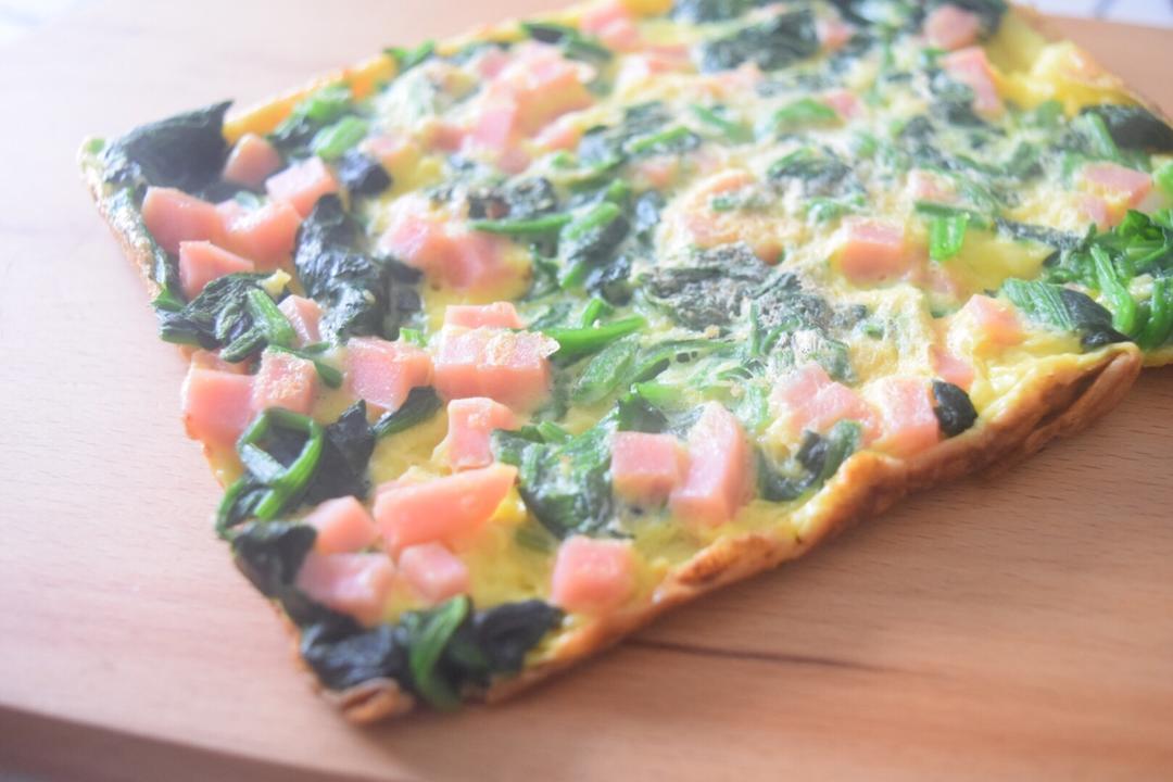 菠菜蘑菇蛋饼