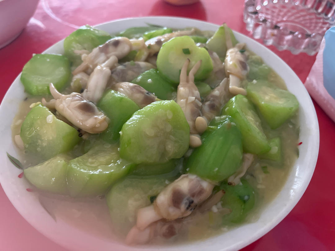 丝瓜炒蛏子