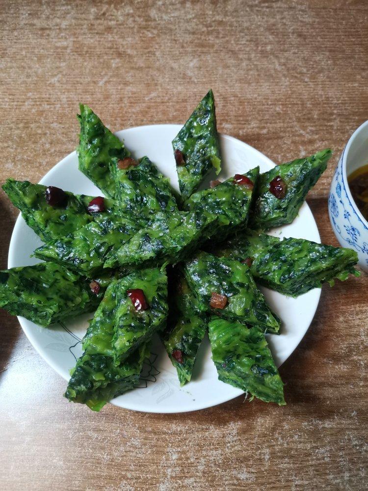 鸣人2做的西安菠菜菜馍老陕菜馍