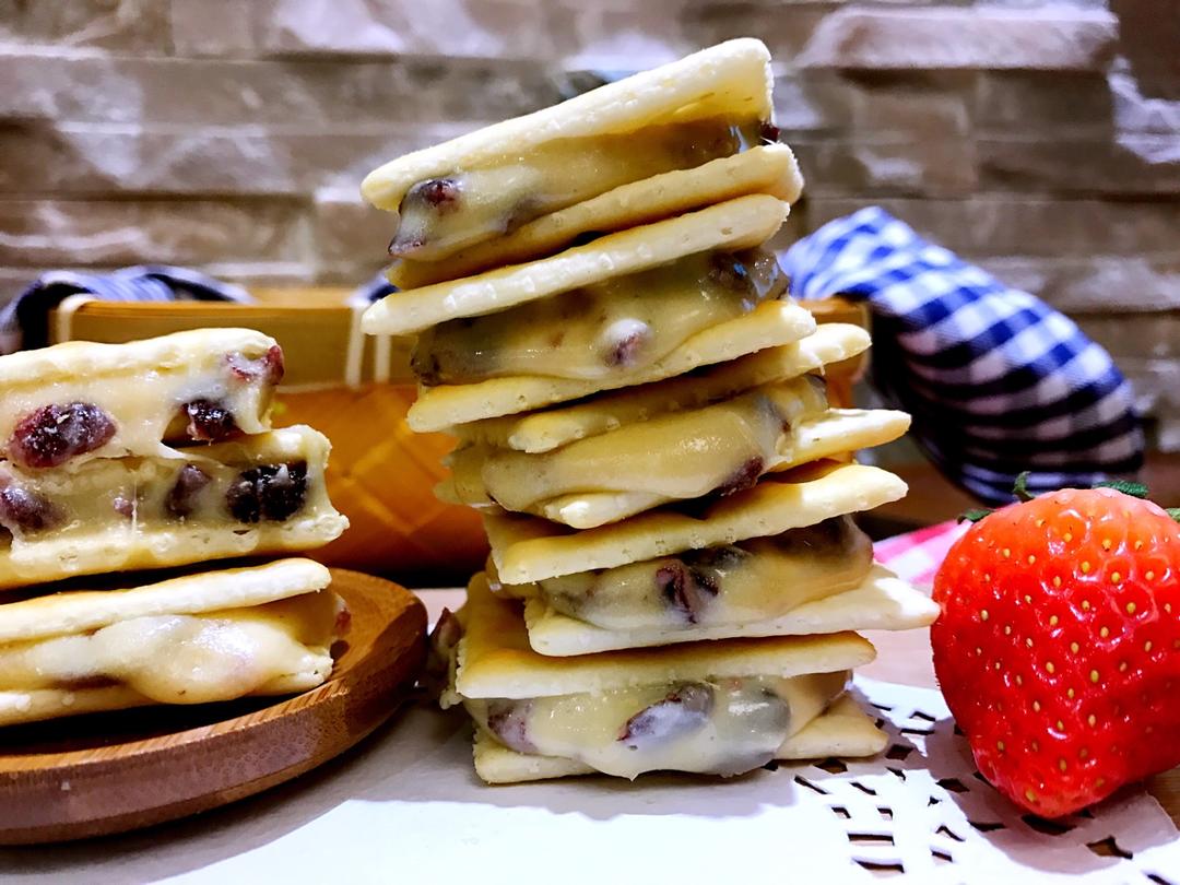 冬天也能拉丝的【蔓越莓牛轧糖饼干】快手棉花糖版