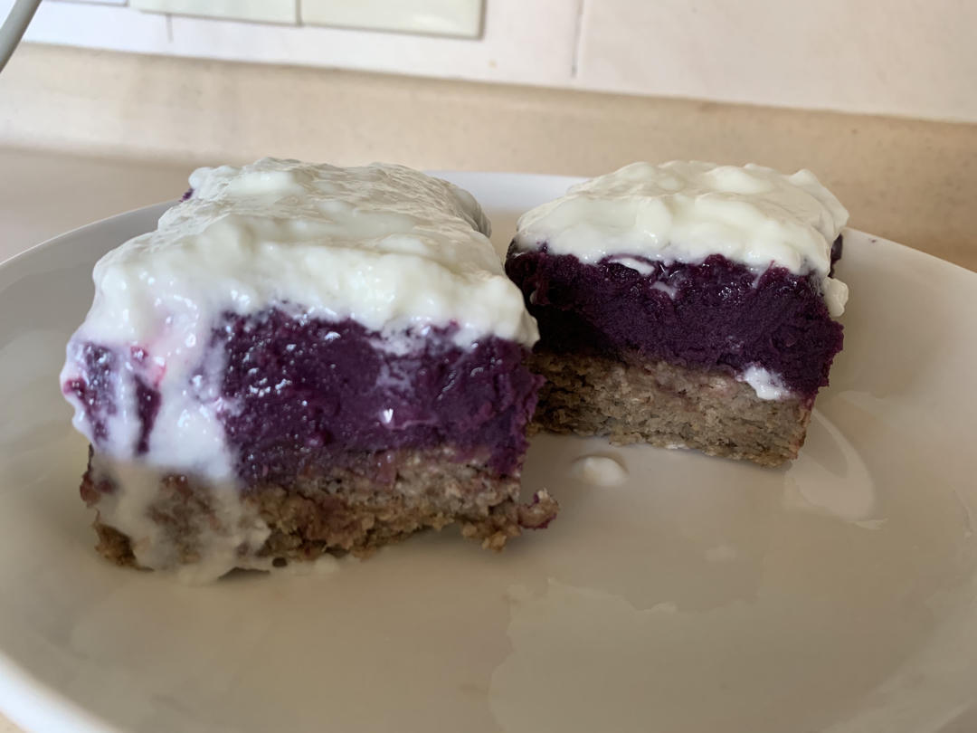 零难度日式低卡燕麦底酸奶芋泥挞｜无糖油