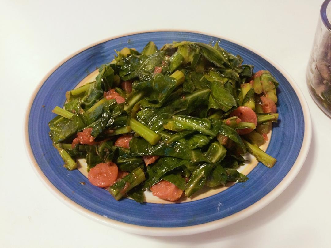 香肠炒甜菜（Rainbow Silverbeets or Chard）