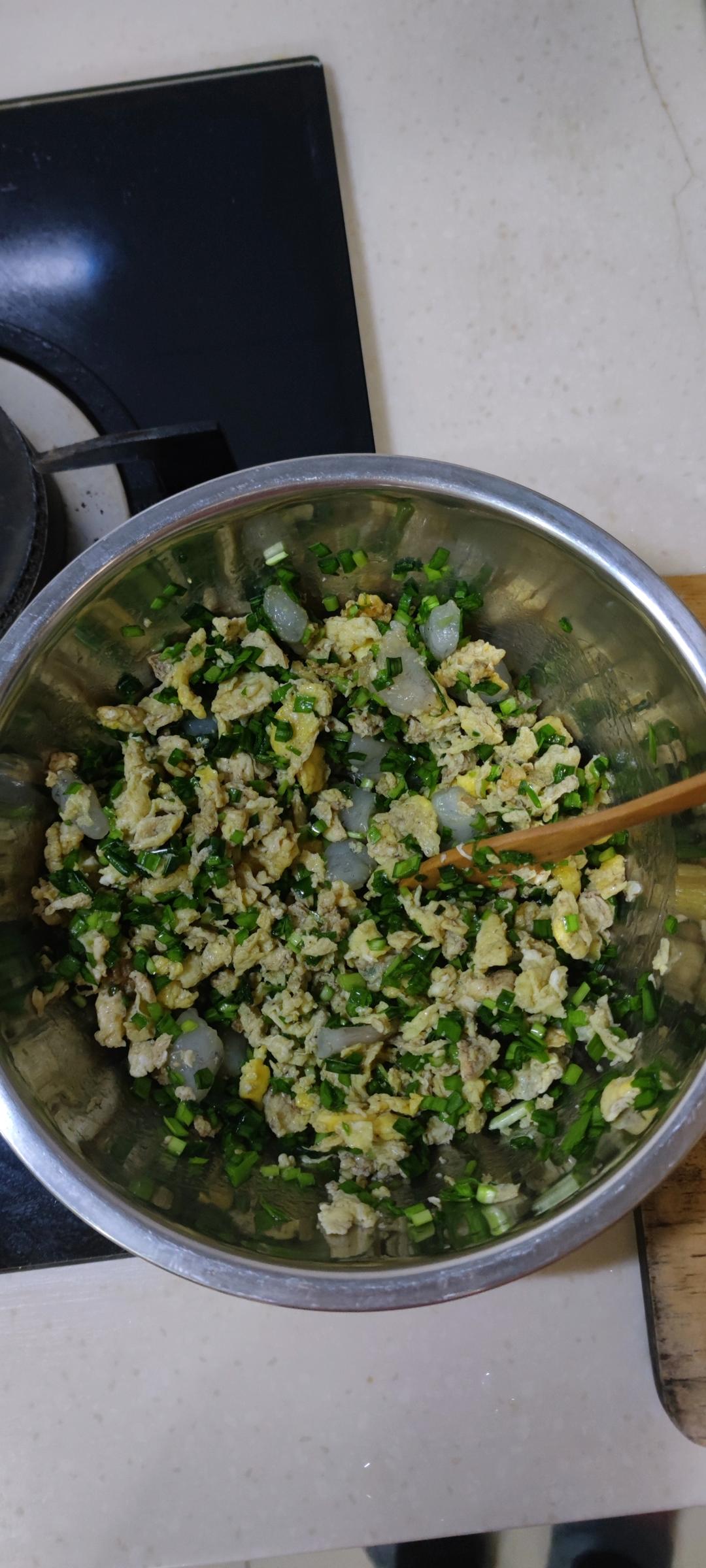 韭菜鸡蛋虾仁饺子（三人量）