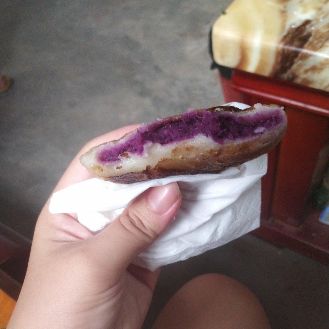 超好吃的烫面紫薯饼饼