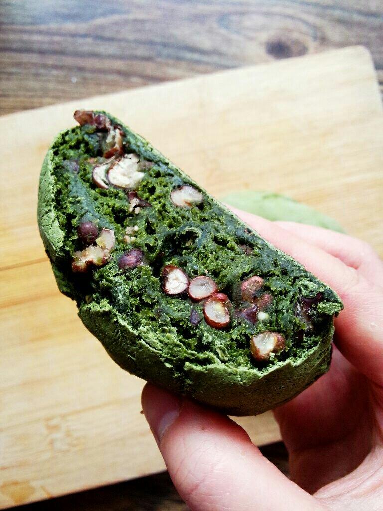 抹茶蜜豆蒸蛋糕