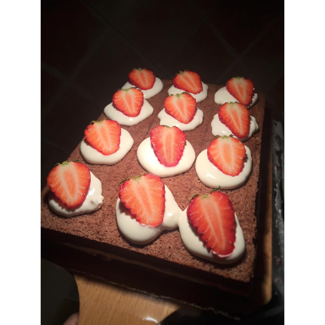 可可方形装饰蛋糕