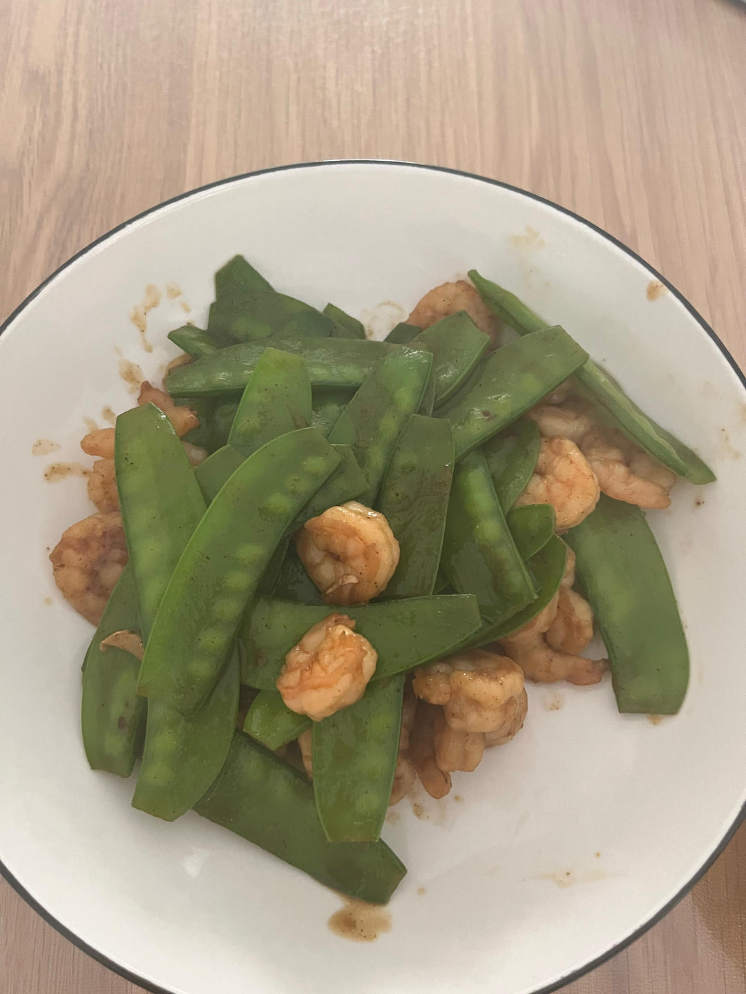 低脂清爽的黑椒荷兰豆炒虾仁，好吃不怕胖😋