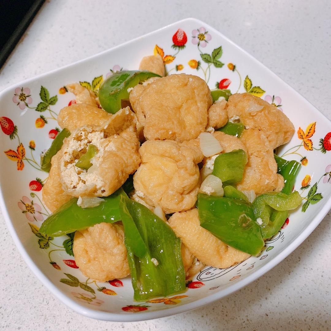 青椒油豆腐——这样做比肉还好吃的油豆腐