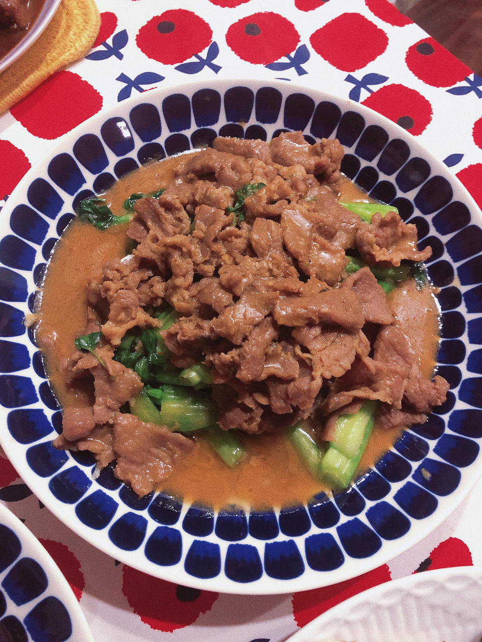 沙茶牛肉炒芥兰