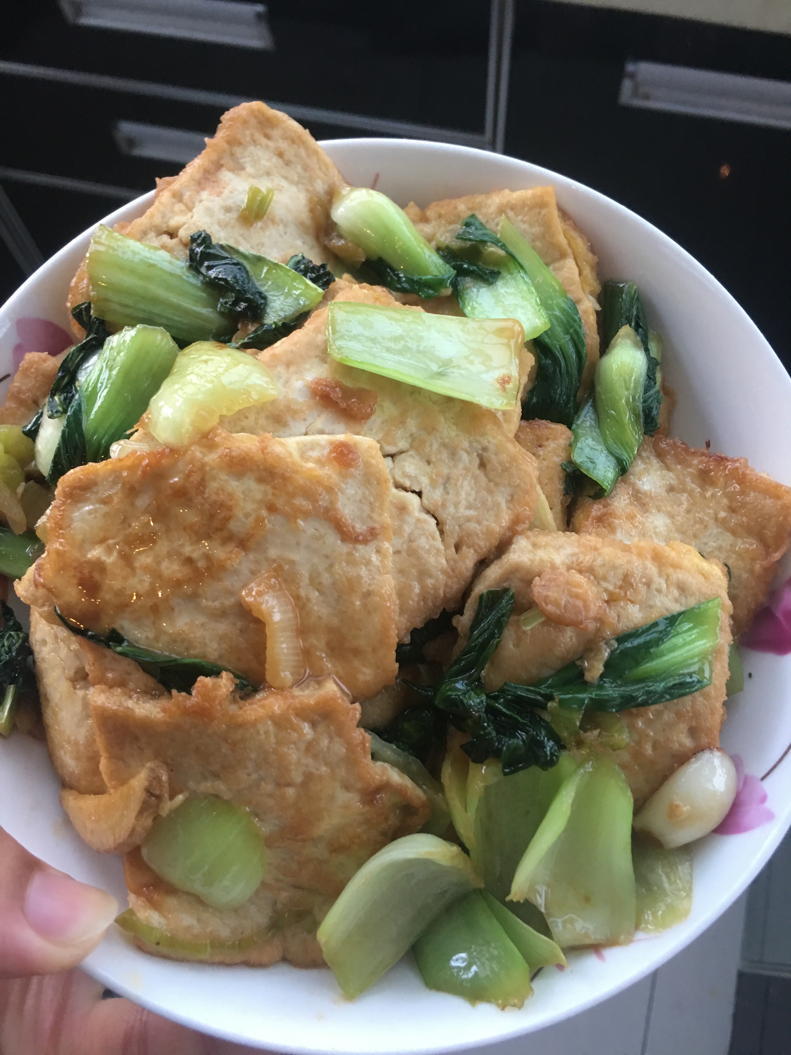 香煎豆腐炒油菜