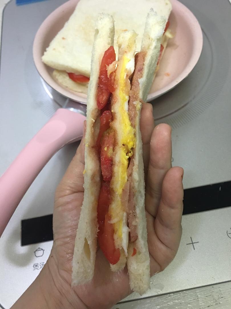 爆浆芝士火腿三明治（平底锅版）