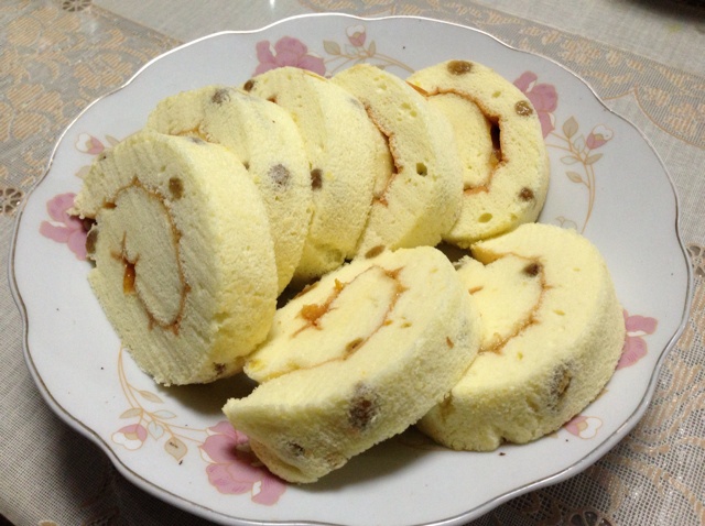 小熊出没注意做的提子蛋糕卷