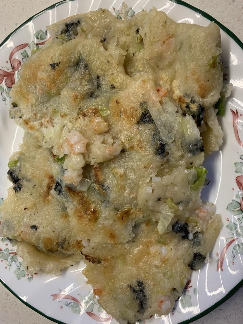 西生菜鲜虾大阪烧（超随意简易版）