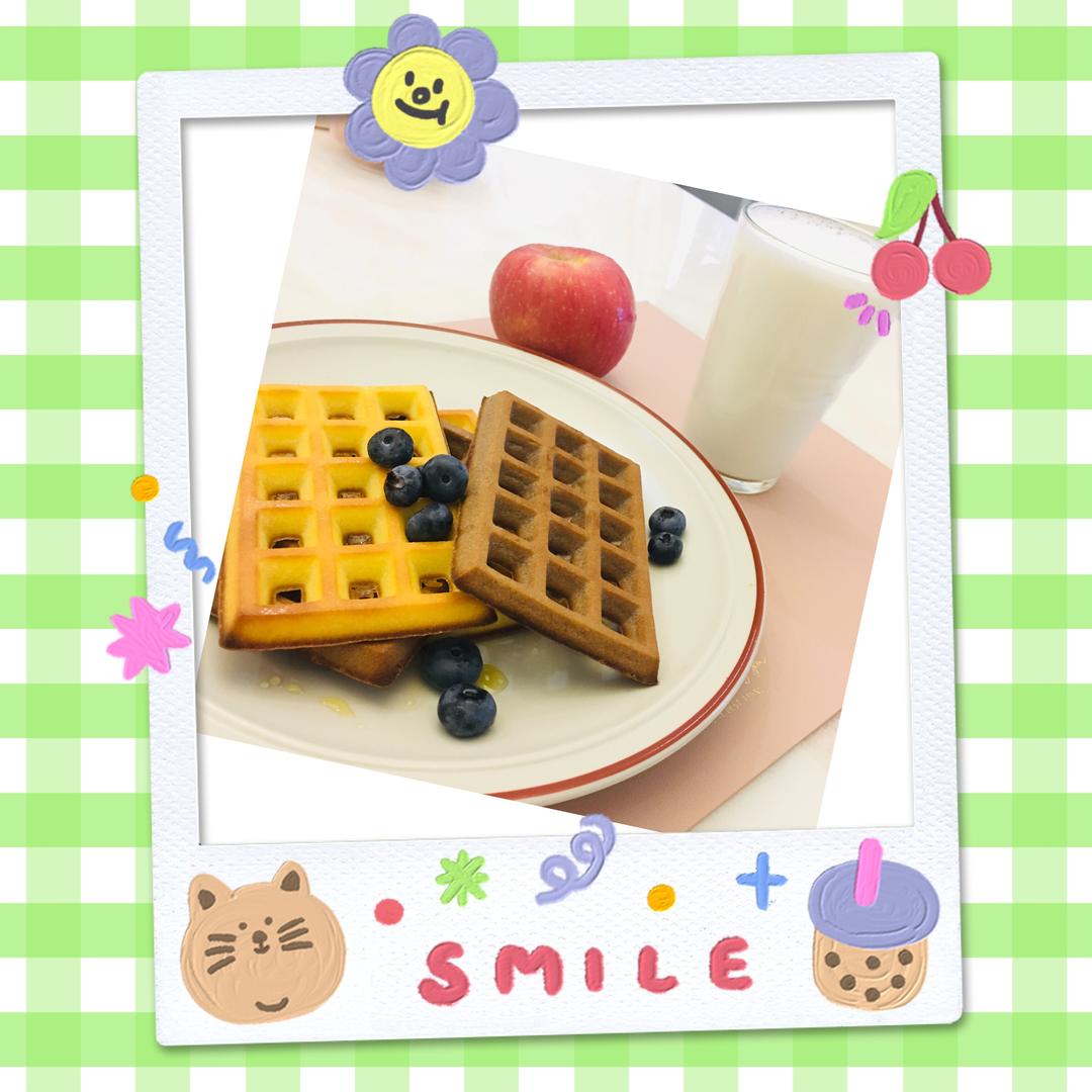 小美版无泡打粉双色华夫饼（乐葵模具）