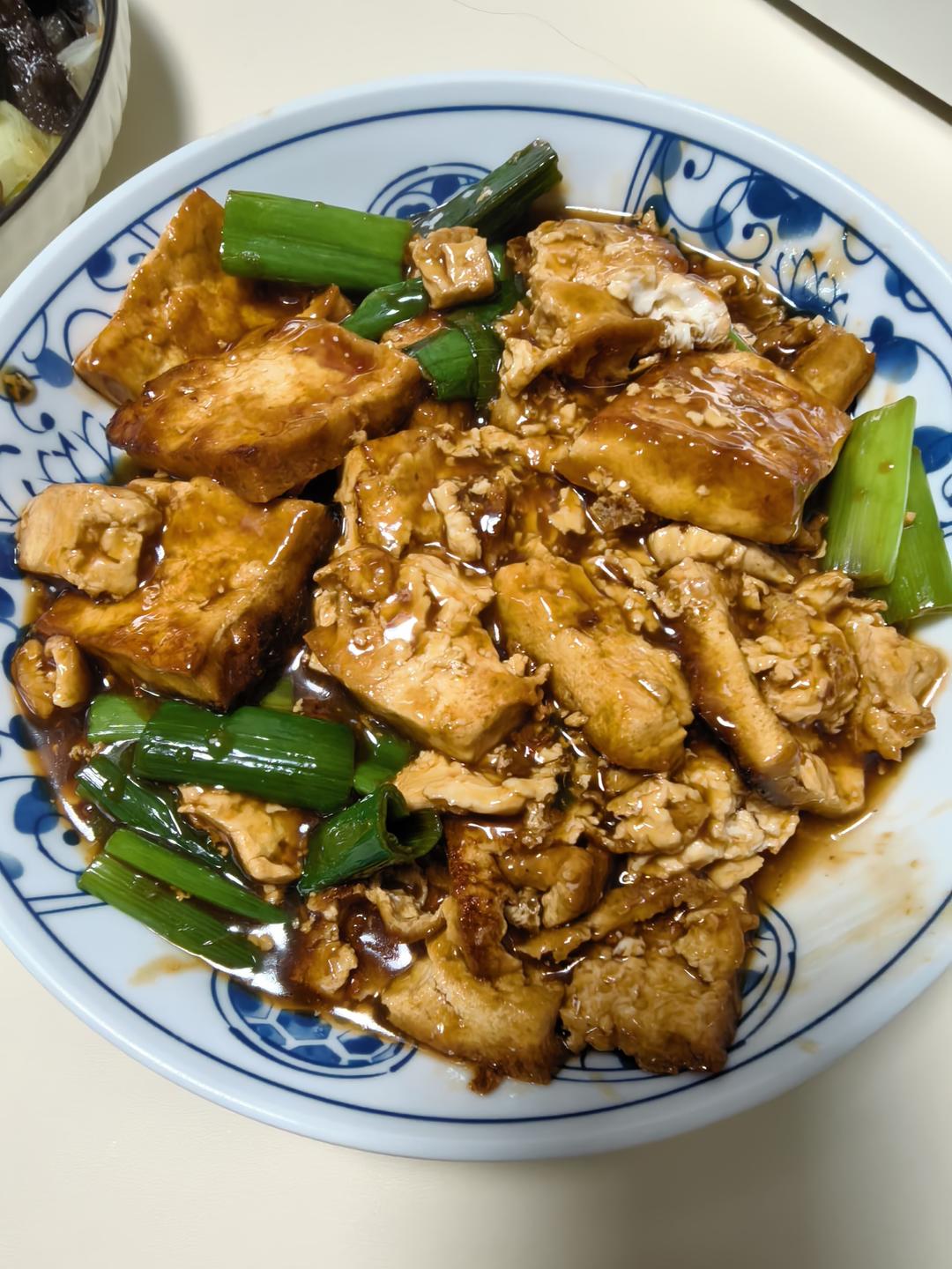 葱烧豆腐