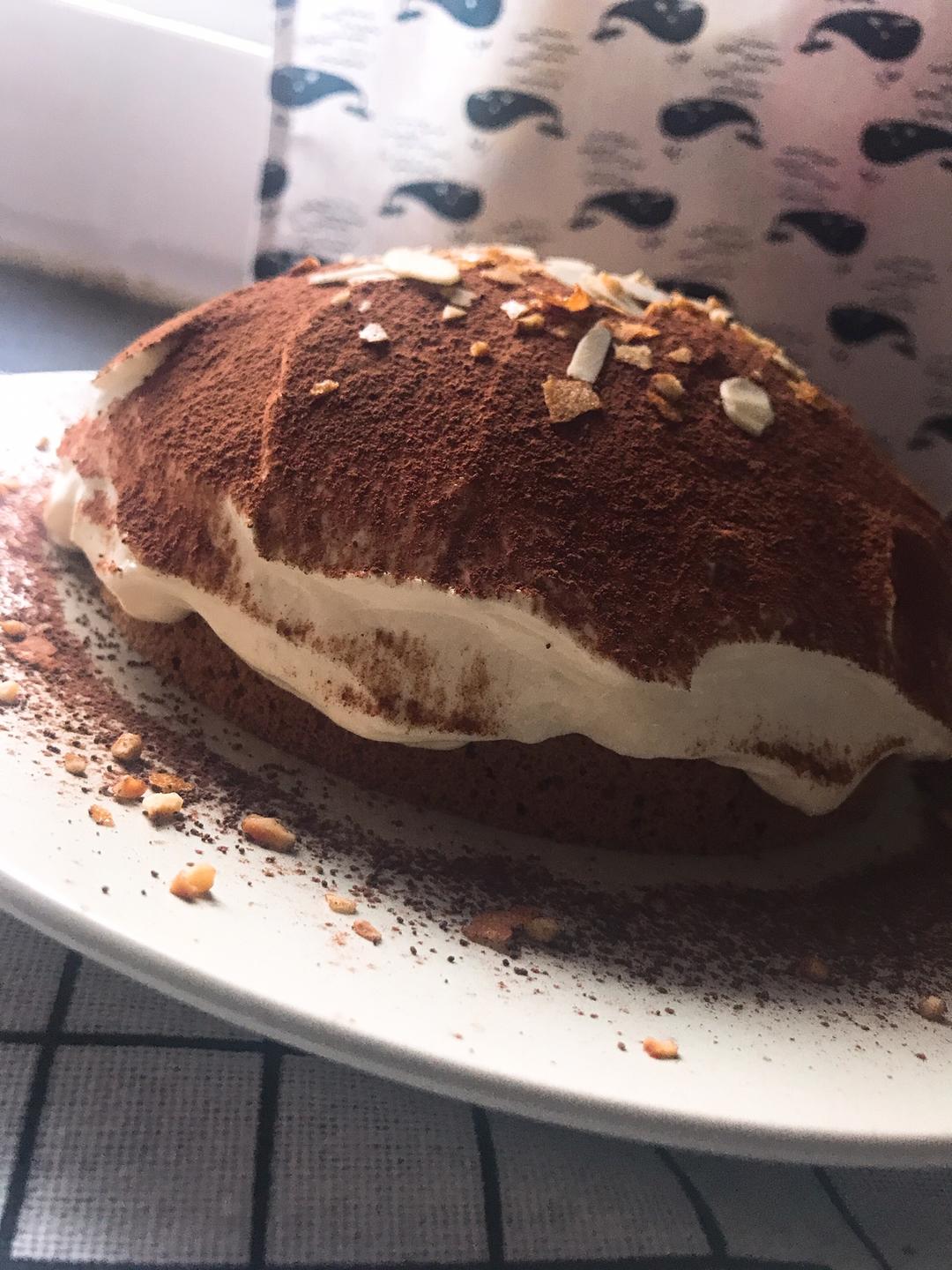 白巧克力芝士酱可可蛋糕附可可戚风的做法