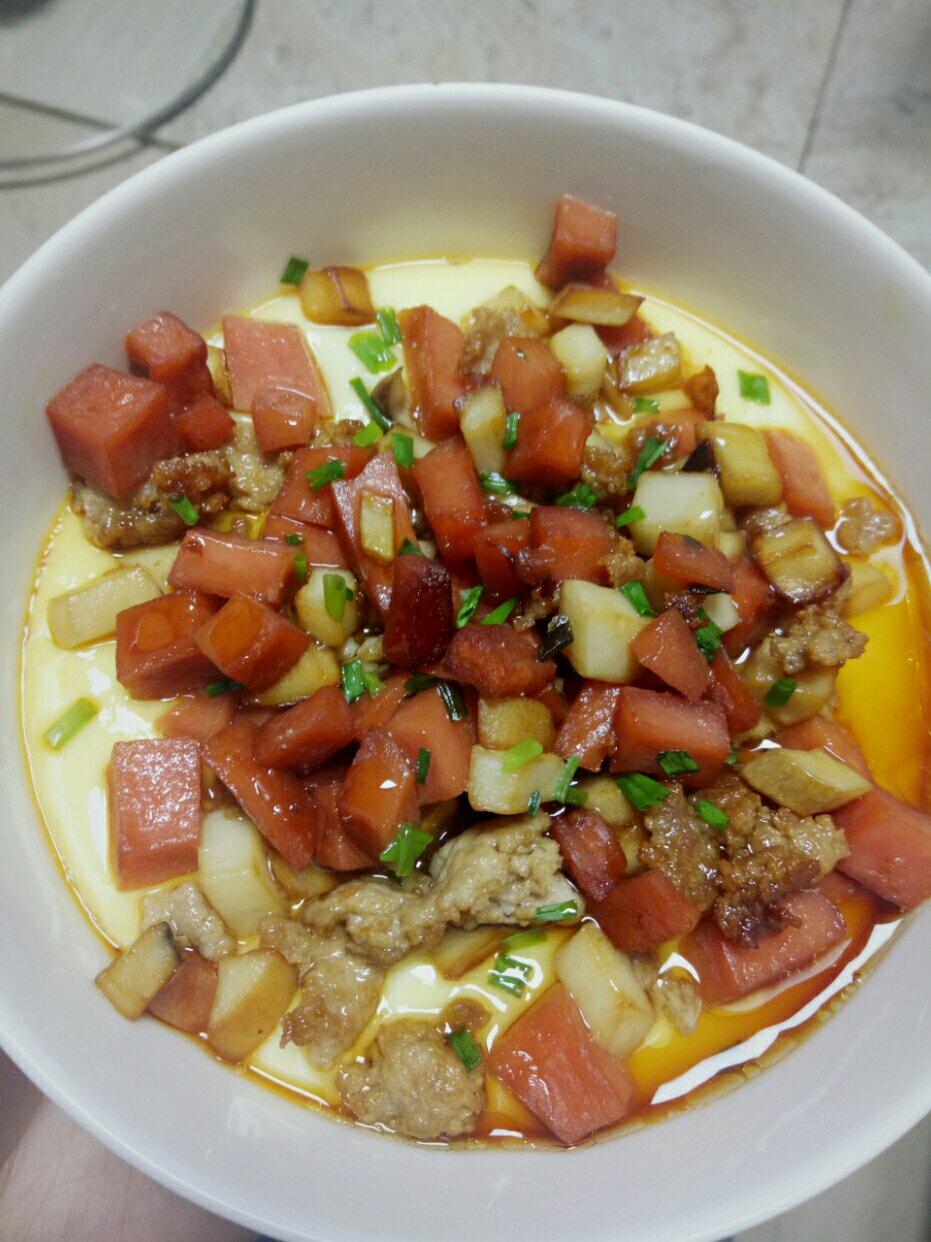 虾仁豆腐蒸水蛋