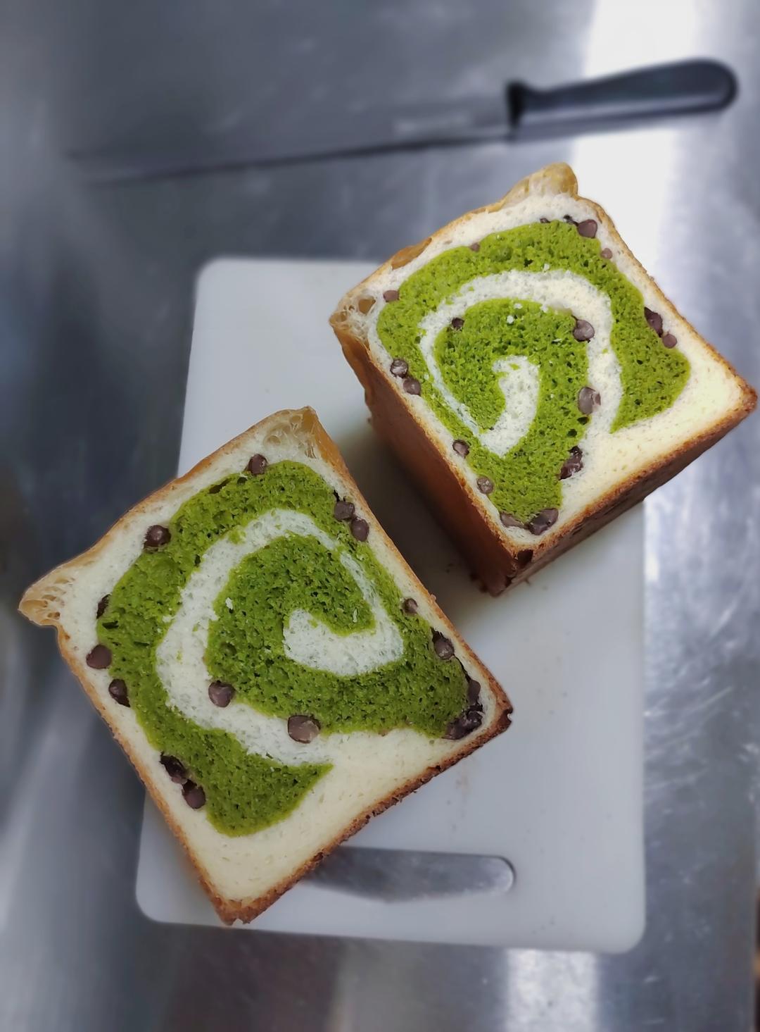 蜜豆抹茶双色吐司（波兰种）