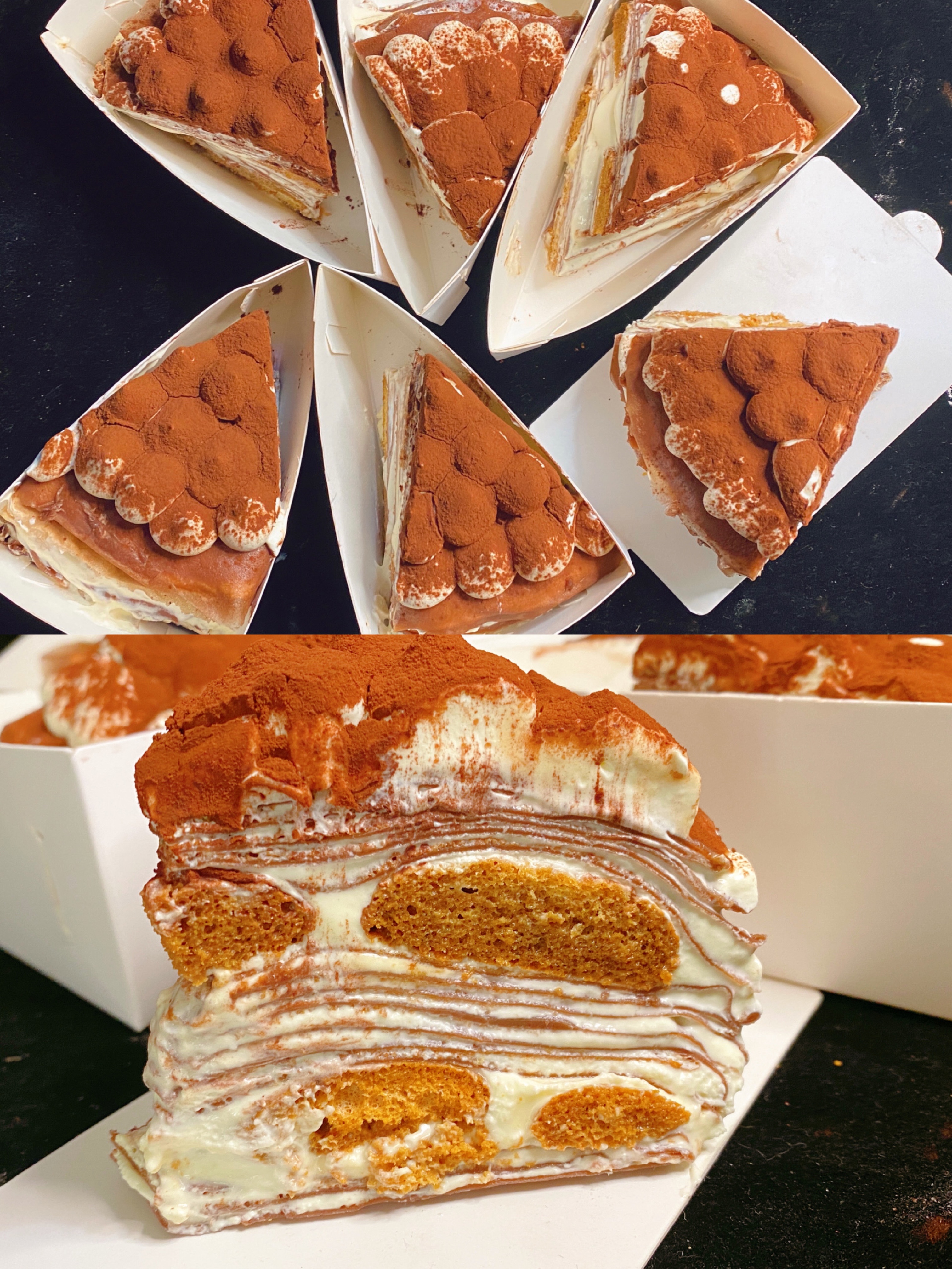 提拉米苏千层蛋糕                      超薄法式千层🍰的做法