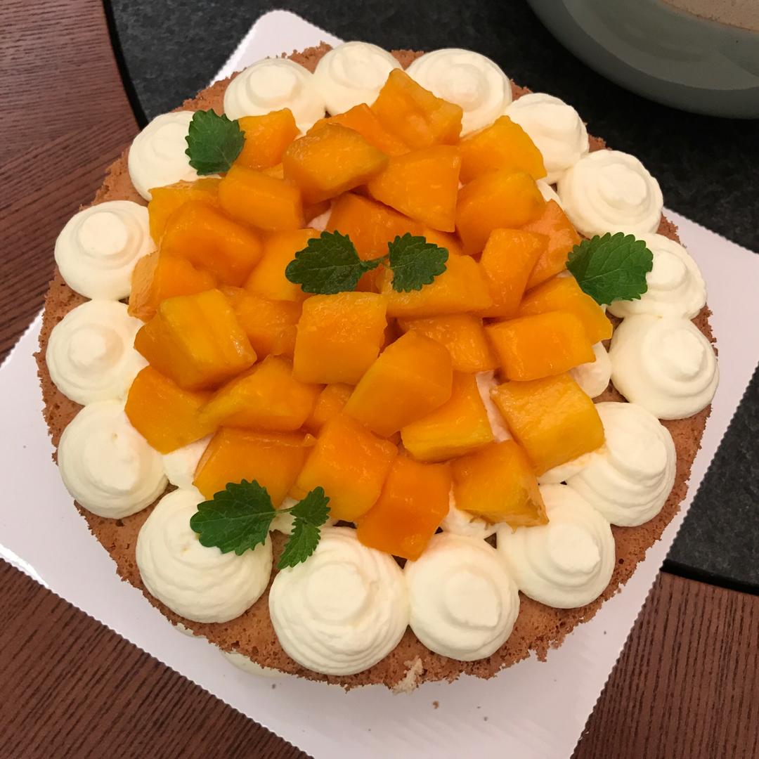 【零失败】不会裱花没关系的水果裸蛋糕 芒果裸蛋糕 完美戚风胚