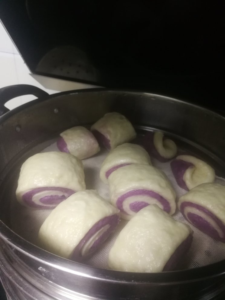千层紫薯馒头