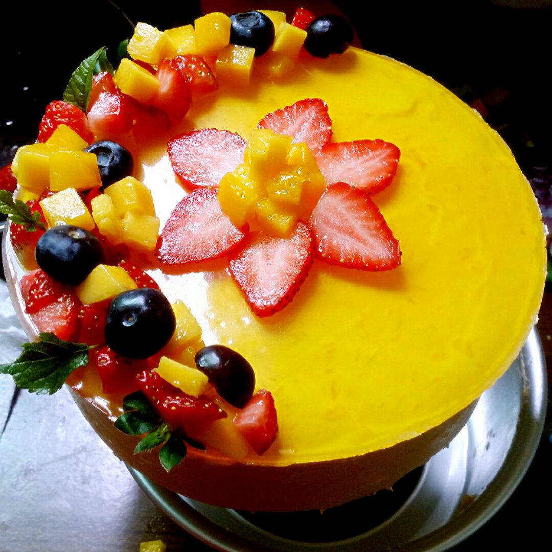 芒果芝士慕斯蛋糕～～圣诞蛋糕