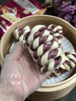 紫薯双色馒头卷（美玫牌低筋小麦粉一次发酵）的做法 步骤13
