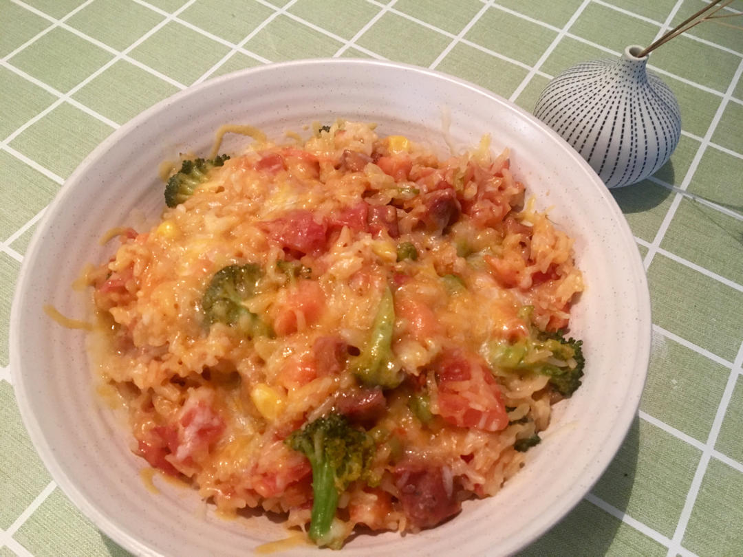 免烤箱❗️微波炉做的芝士焗饭，好香好诱人😍