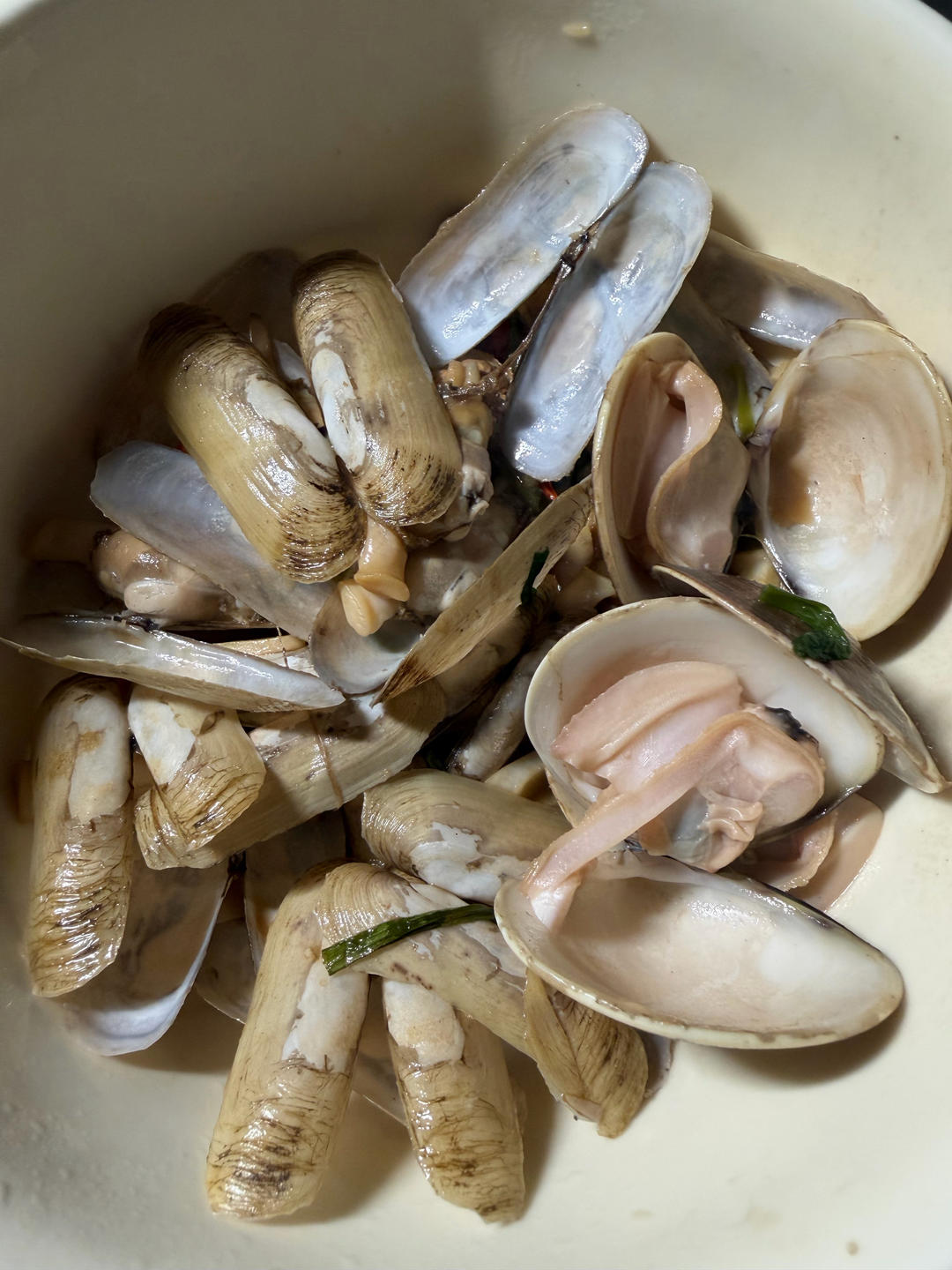 爆炒花蛤、蛏子