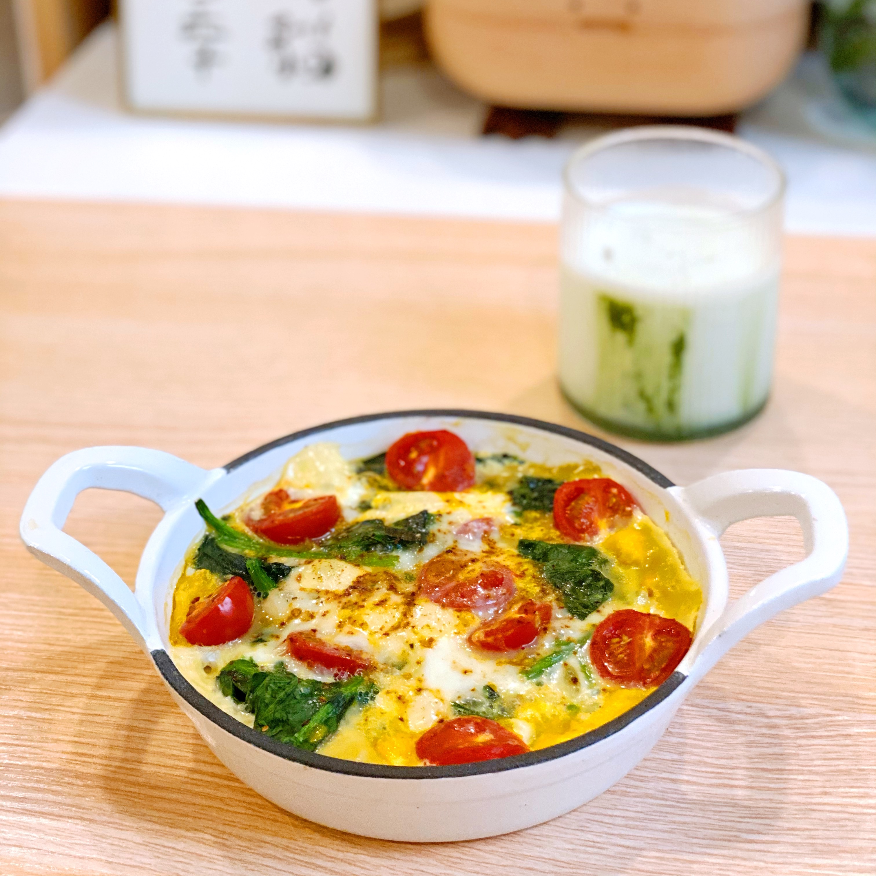 菠菜芝士烘蛋—快手减脂早餐的做法