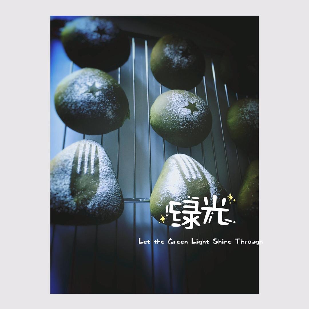 抹茶红豆软面包