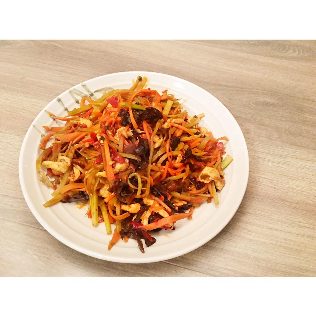 西兰花梗也是菜之鱼香肉丝