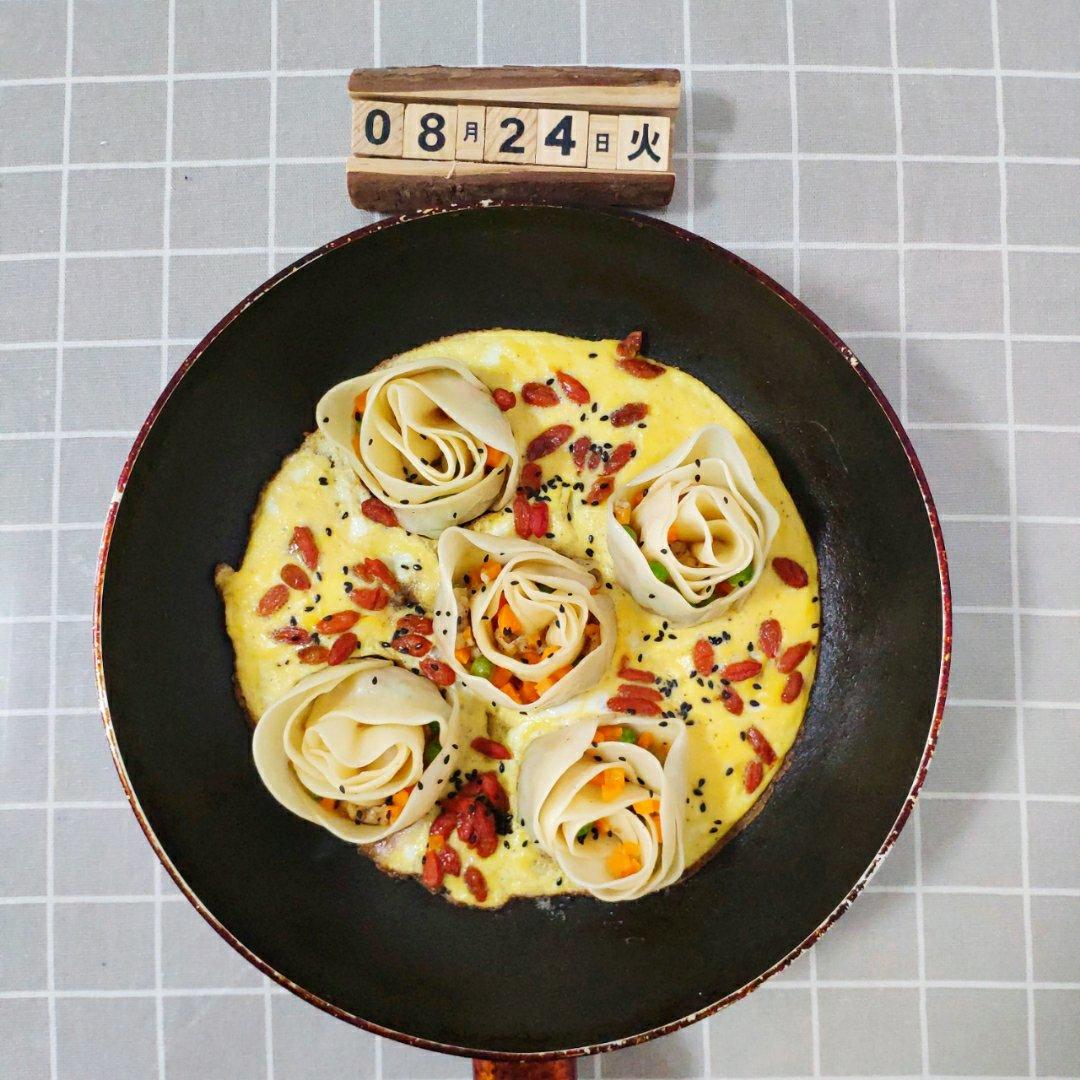 玫瑰花抱蛋煎饺