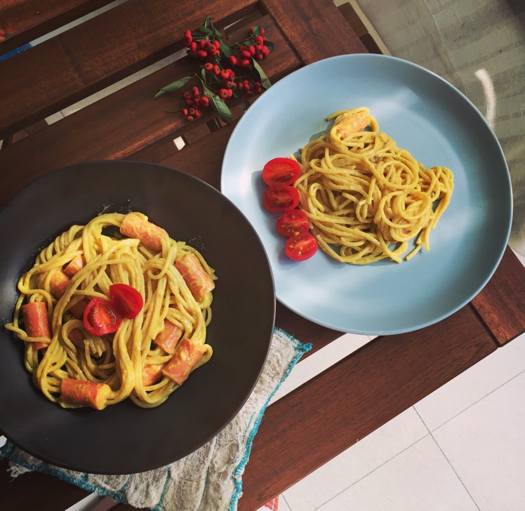 咖喱芝士穿肠意面