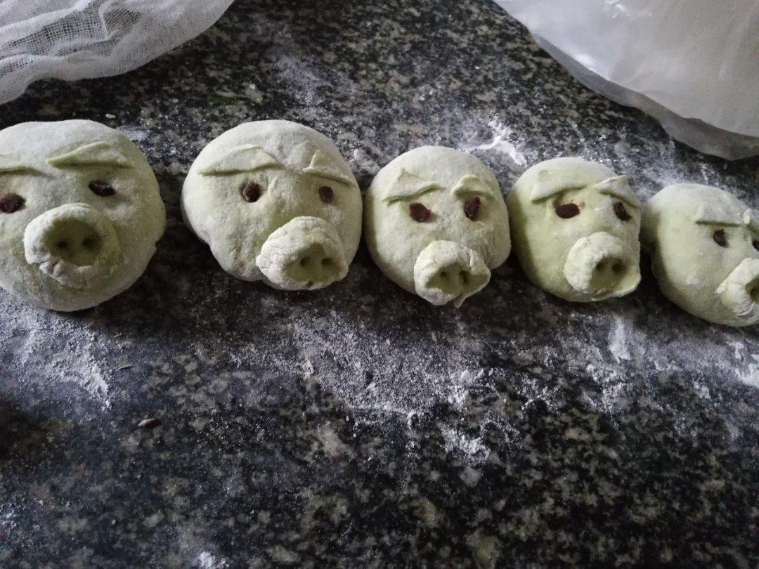 简单版彩色小猪馒头
