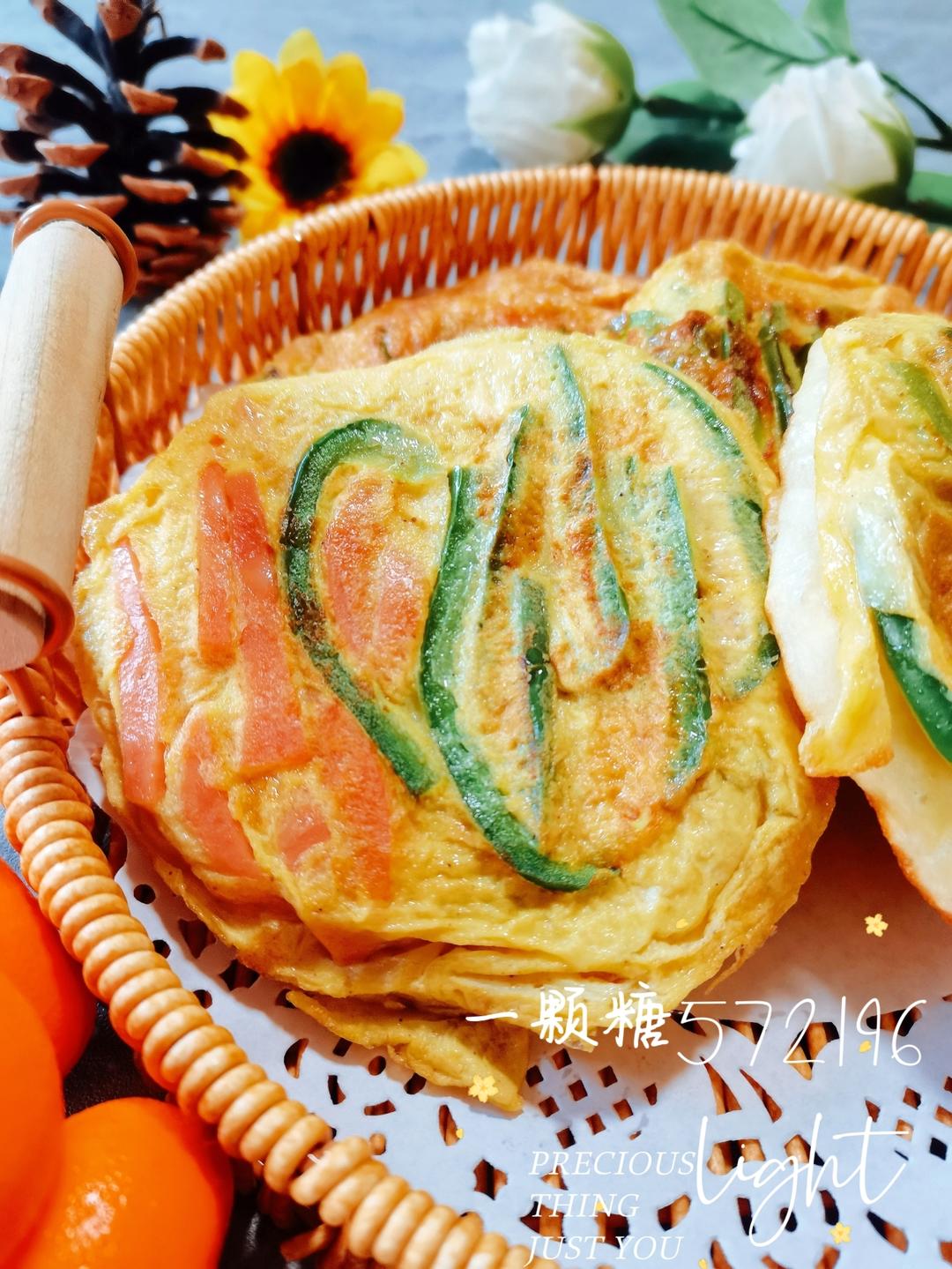 手不沾面、松软好吃༄「青椒🫑火腿鸡蛋饼🫓」༄