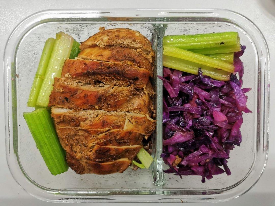 照烧鸡排饭（糙米饭（煎出鲜嫩多汁的鸡胸肉