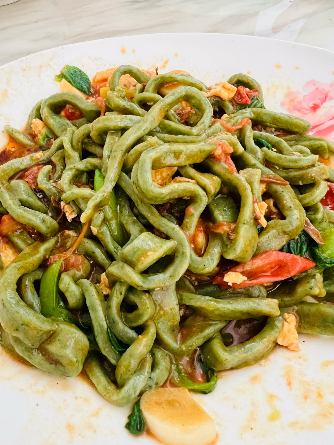 陕西美食之菠菜手擀面
