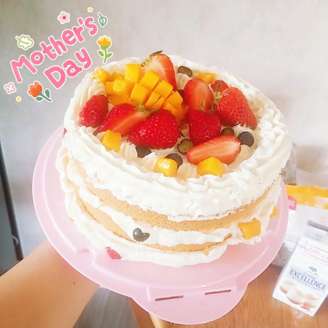 可可戚风水果裸蛋糕