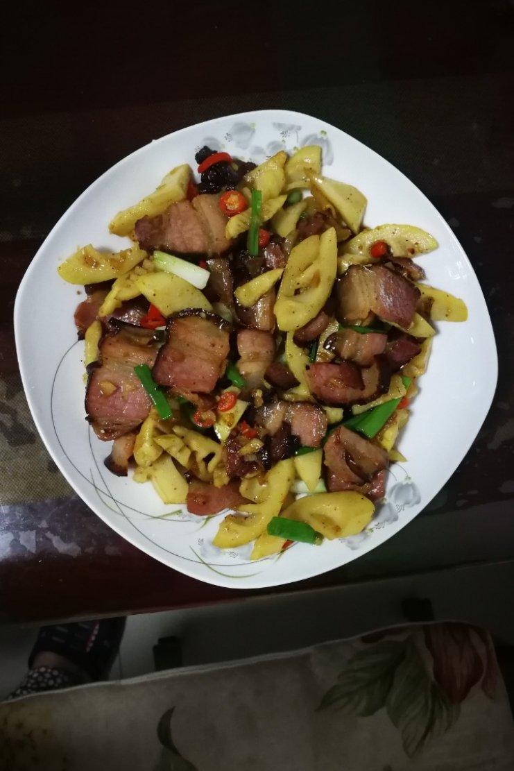 春雷鲜笋炒腊肉（多图，内附详细笋的处理方法）