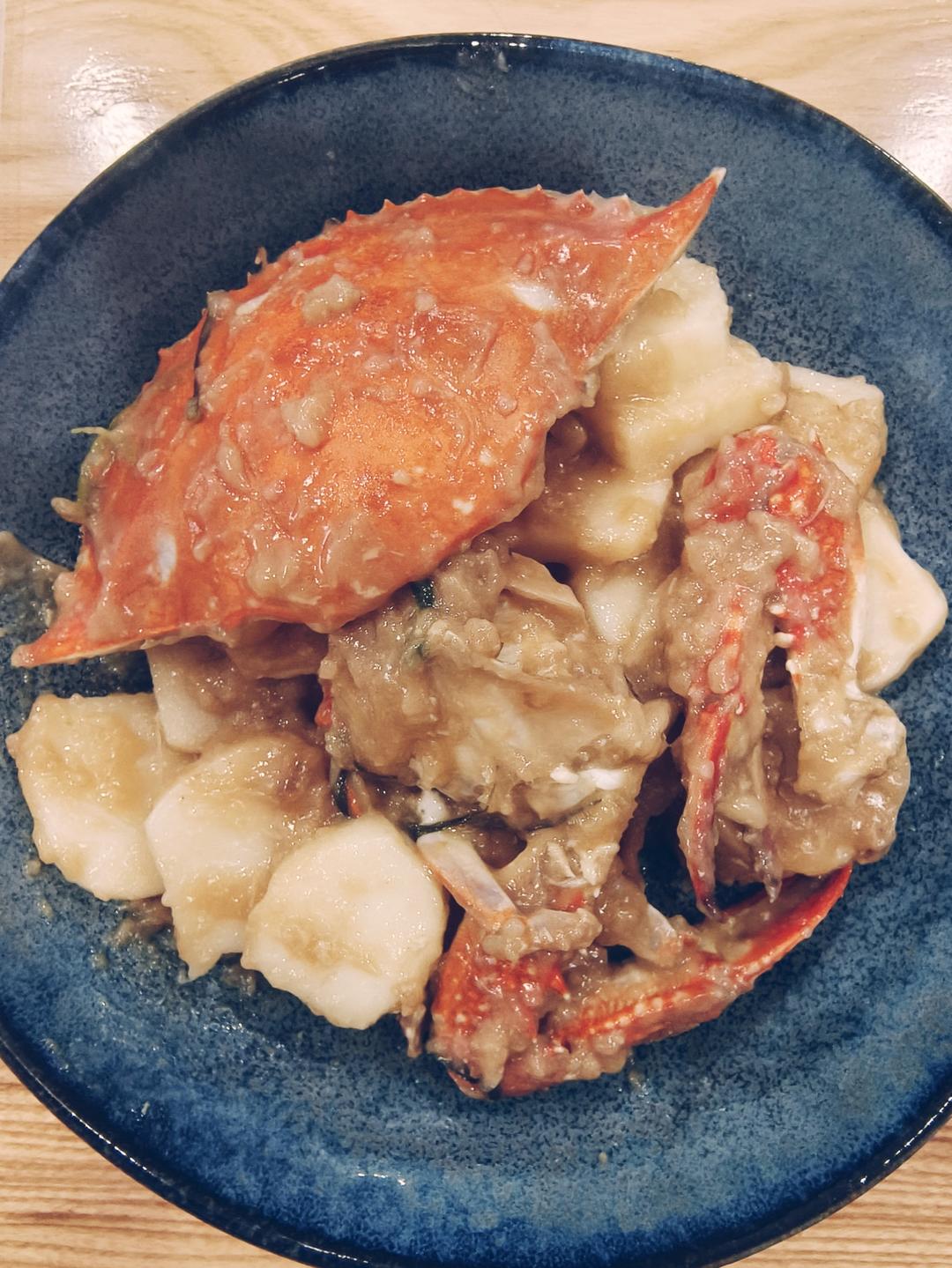 梭子蟹炒年糕～标准的江浙菜
