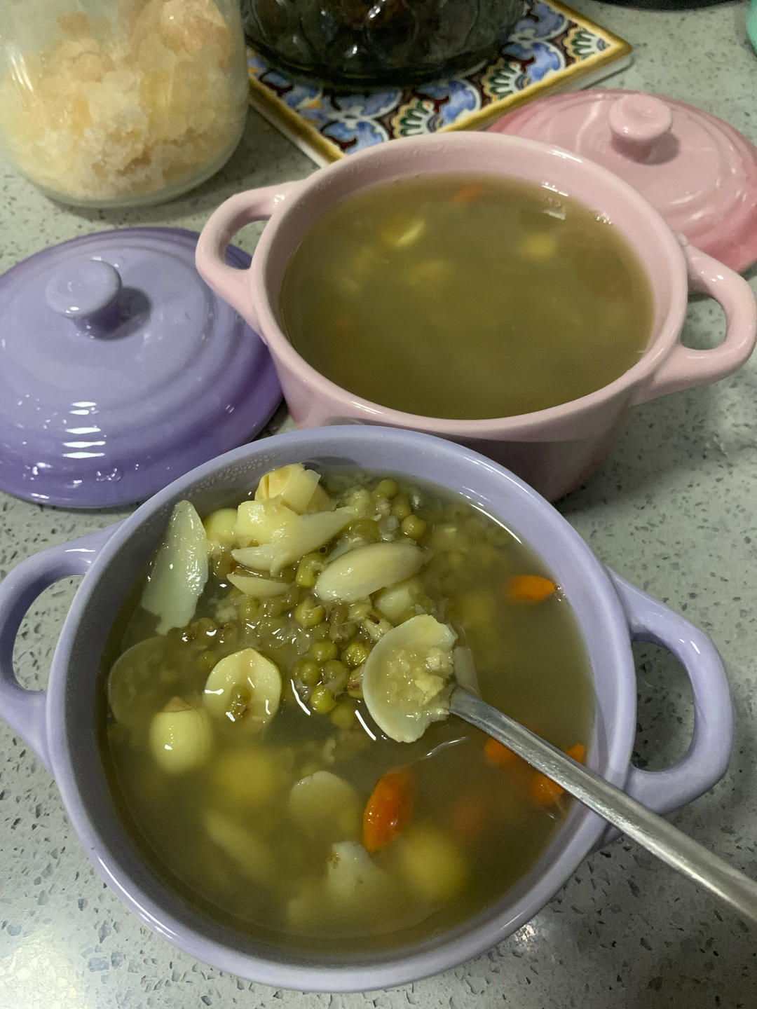 清心绿豆百合莲子汤❤️
