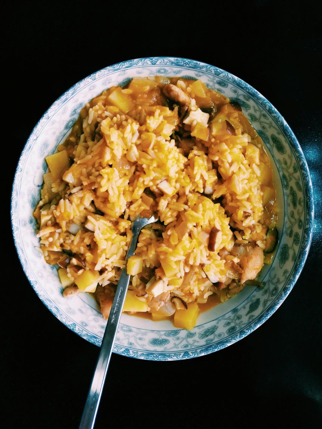 南瓜鸡肉炖饭
